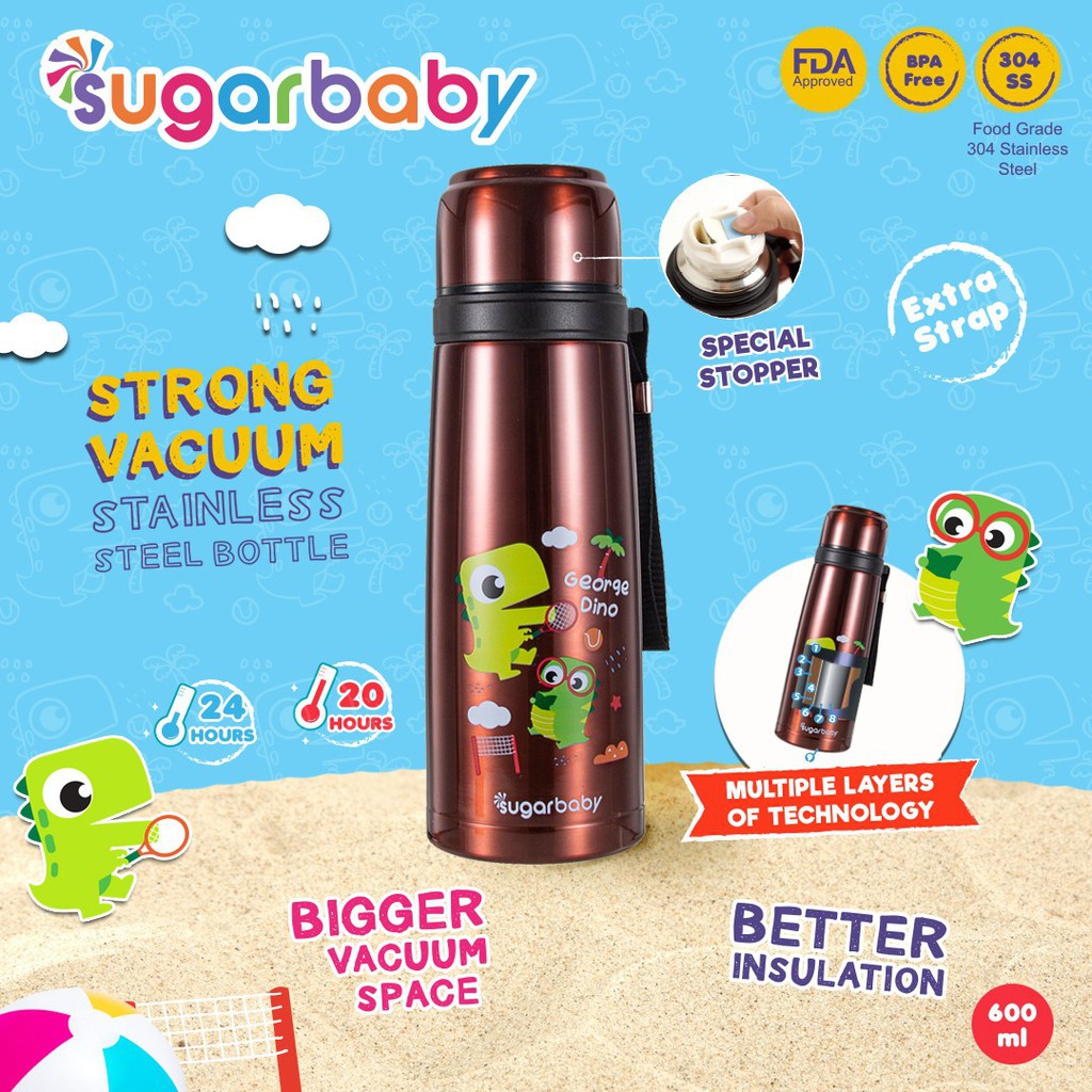 Sugar Baby Strong Vacuum Stainless  Steel Bottle 600 ML / Thermos Air Panas