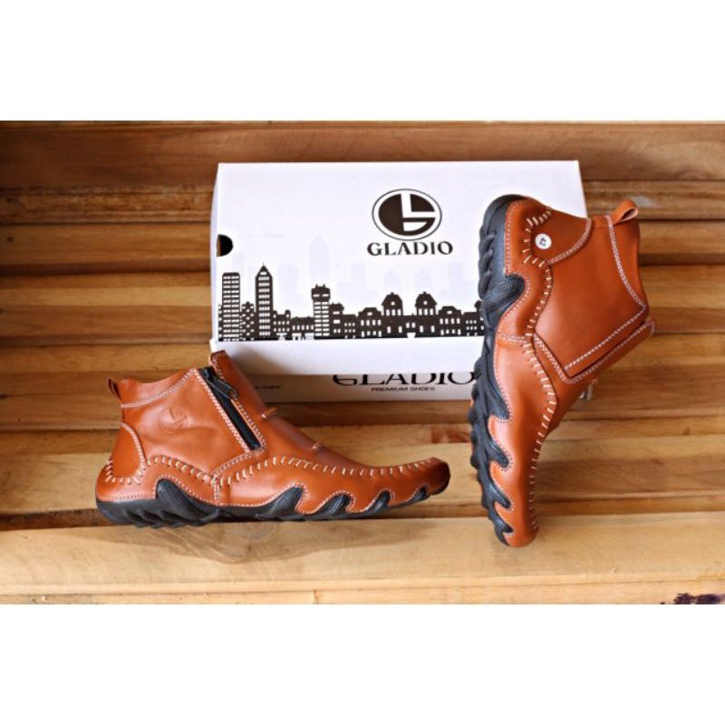 sepatu boot gladio pria kulit asli