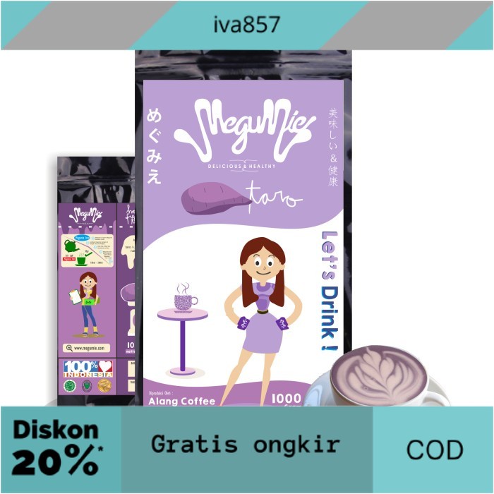 

PROMO 1000gr MEGUMIE Taro Latte Powder - Bubuk Minuman Ubi Ungu Talas Serbuk GRATIS ONGKIR