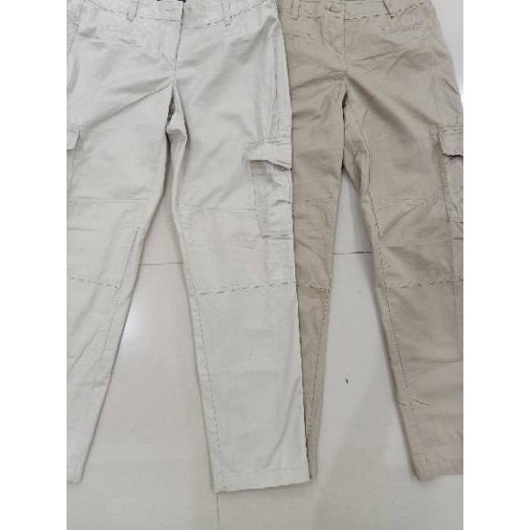 CELANA CARGO WANITA CREAM MOCCA MERK LOFT CASUAL .