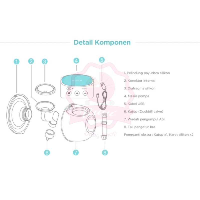 [READY STOCK] MOOIMOM Hands Free Wireless Electric Breast Pump - Pompa ASI