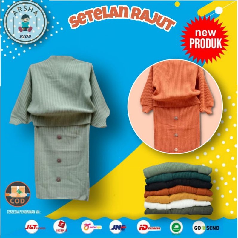 SETELAN RAJUT ANAK STELAN ROK SPAN RAJUT CARDIGAN KARDIGAN ANAK PEREMPUAN 2-10 TAHUN TANNGGUNG