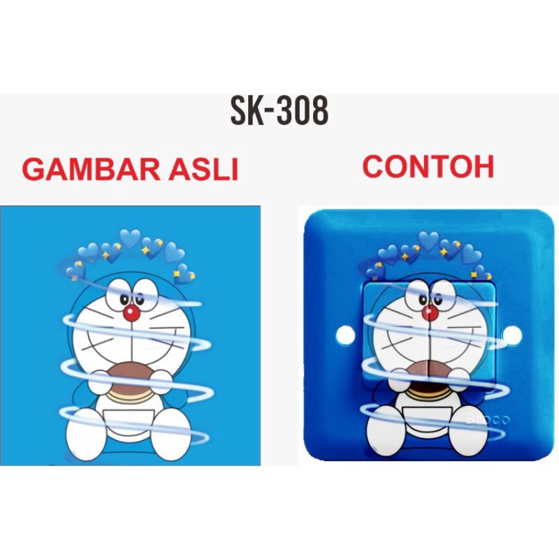 Sticker / Stiker Saklar Tombol Lampu Motif Karakter Emon