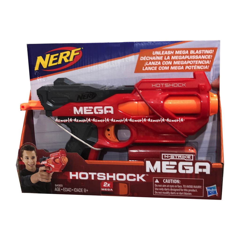 Nerf Mega Hotschock n Strike Pistol Mainan Dengan Peluru Busa