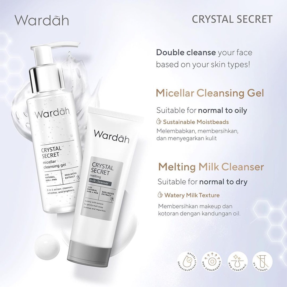 ❤ BELIA ❤ WARDAH White Crystal Secret Series | Day Night Eye Cream Brightening Essence Mask Scrub | Serum | Exfoliating | Hydrating | BABY BUNNY