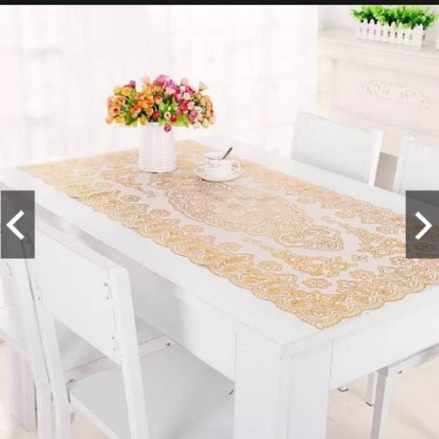 Taplak meja ruang tamu/Taplak ruang makan/Taplak meja  gold.