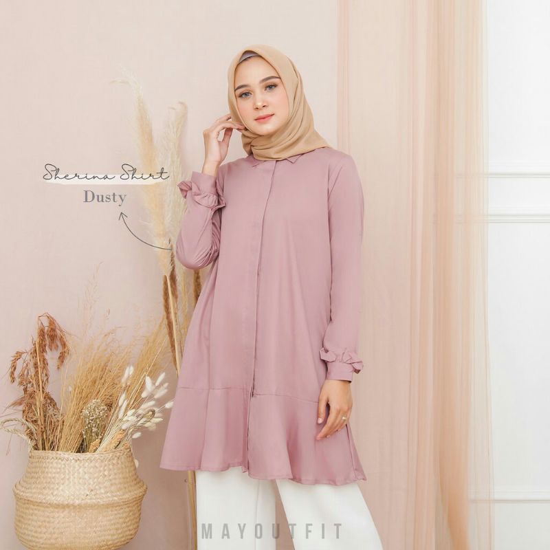 Baju Atasan Muslim Wanita Terbaru Tunik Serina [Moscrepe] All Size