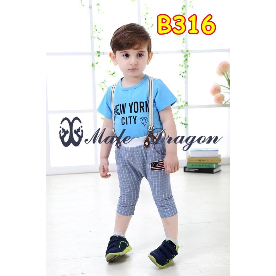 B316 SETELAN BAJU PENDEK ANAK MALE DRAGON