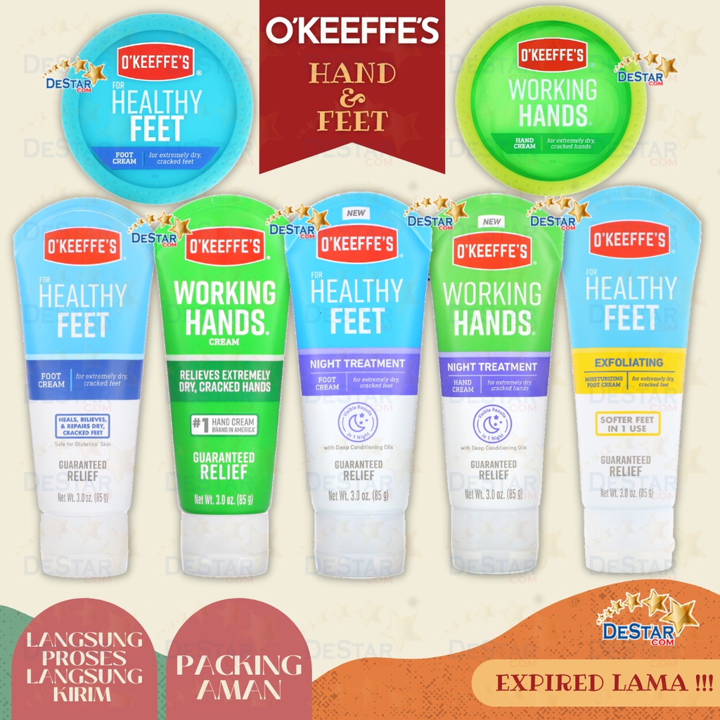 O'KEEFFE'S - FOR HEALTHY FEET FOOT CREAM FOR WORKING HANDS HAND CREAM NIGHT TREATMENT EXFOLIATING MO