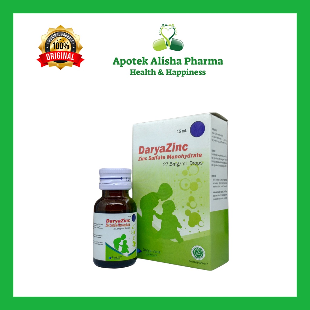 DARYAZINC DROPS 15ml-Daryazinc Baby Drop/Suplemen Pelengkap Terapi Diare pada Bayi Balita/Daryazink/Daryazing Drop