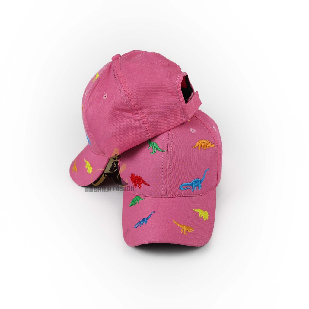 Topi Baseball Anak Laki Laki Perempuan Full Bordir Dino Banyak