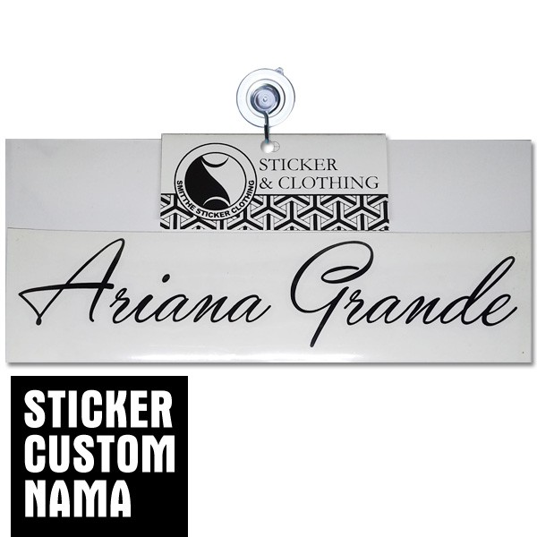 Stiker Custom Nama tipe huruf/font Ariana Grande Cutting Sticker