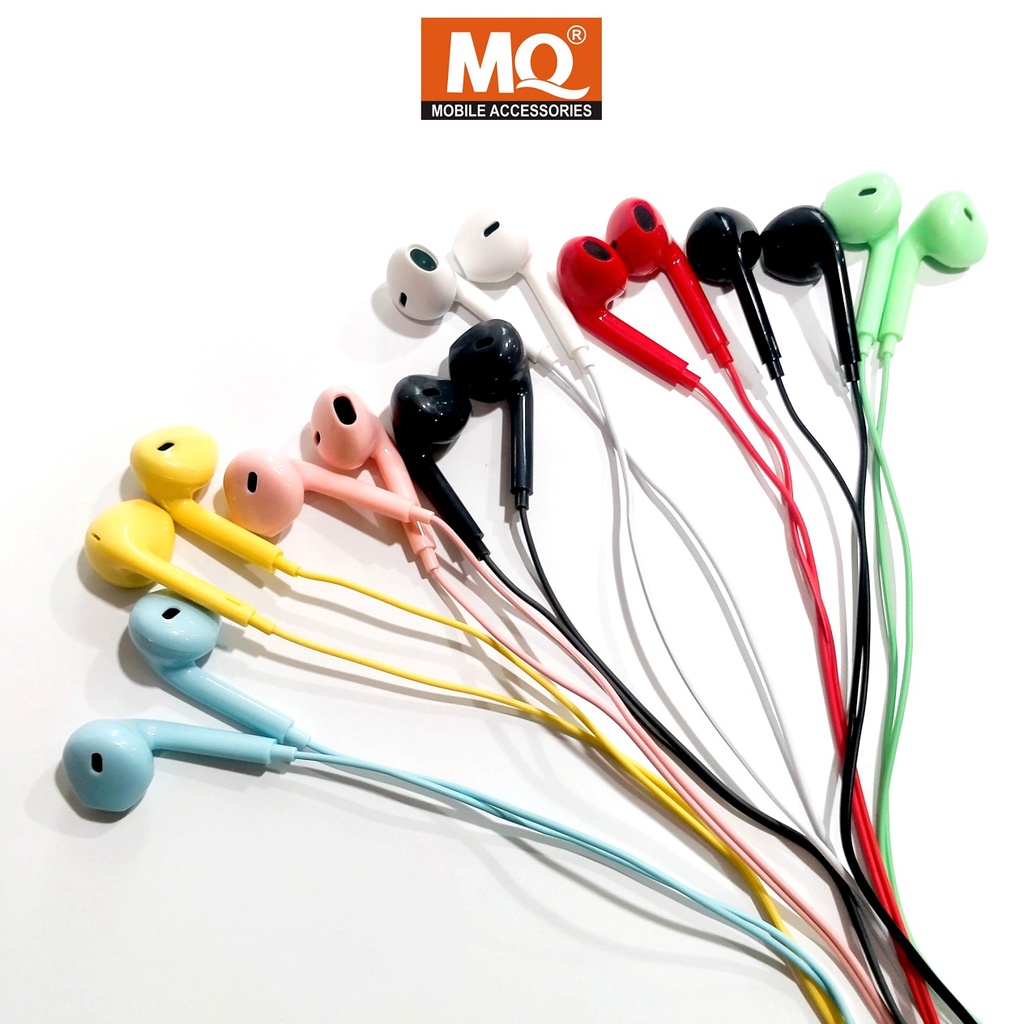 MQ Handsfree Earphone Macaron Hi Fi Stereo Suround Sound U19 GLOSSY Premium Quality