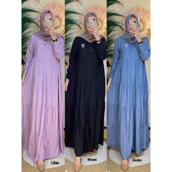 Gamis Twill Ori Import/Gamis Terbaru cantik / Gamis Rayon Twill Polos/ Dress Rayon Twill Import Ori 