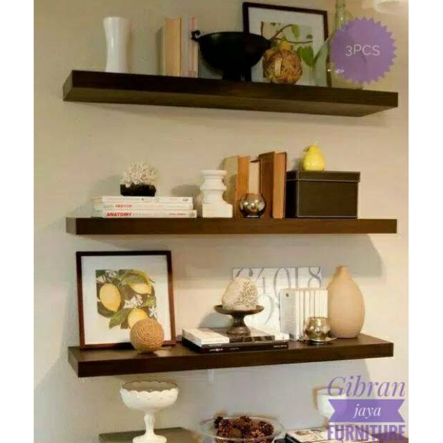 Rak Ambalan 3pcs Rak Tempel Rak Bunga Rak Buku Rak Dinding Melayang Floating Shelves