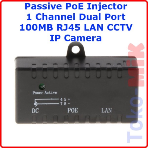 Dijual PASSIVE POE INJECTOR PASIF 1 CH DUAL PORT 100MB RJ45 CCTV IP CAMERA MIK shopee