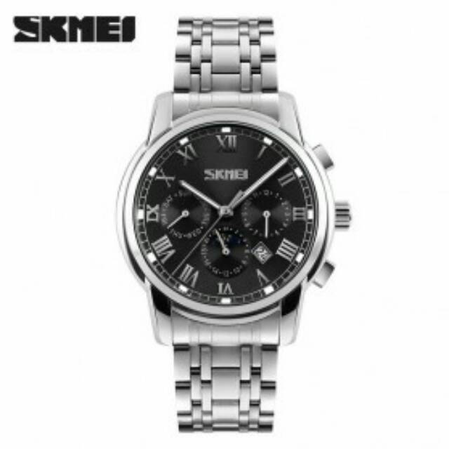 Jam Tangan Casual Men Stainless Strap Watch Water Resistant 30m -  EMWS5OBK