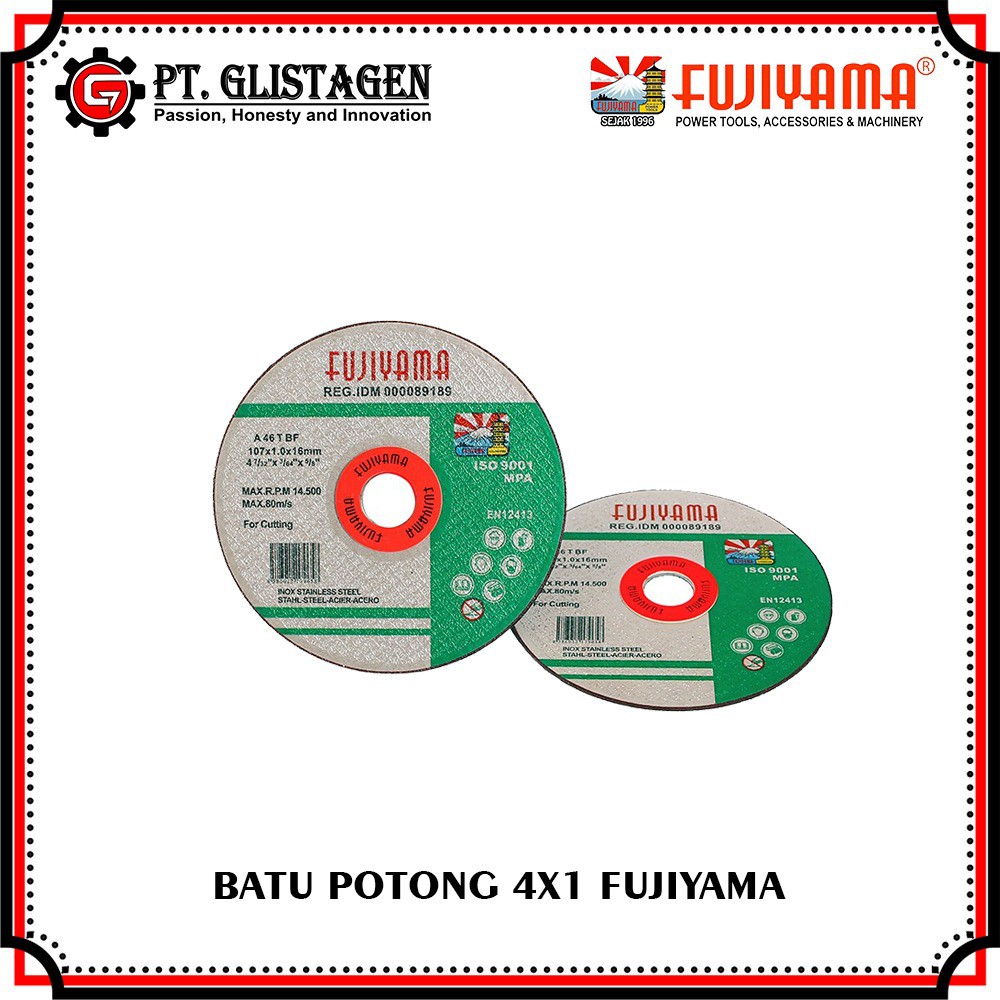 FUJIYAMA Batu Gerinda Potong Besi / Mata Gurinda / Cutting Disc 4x1