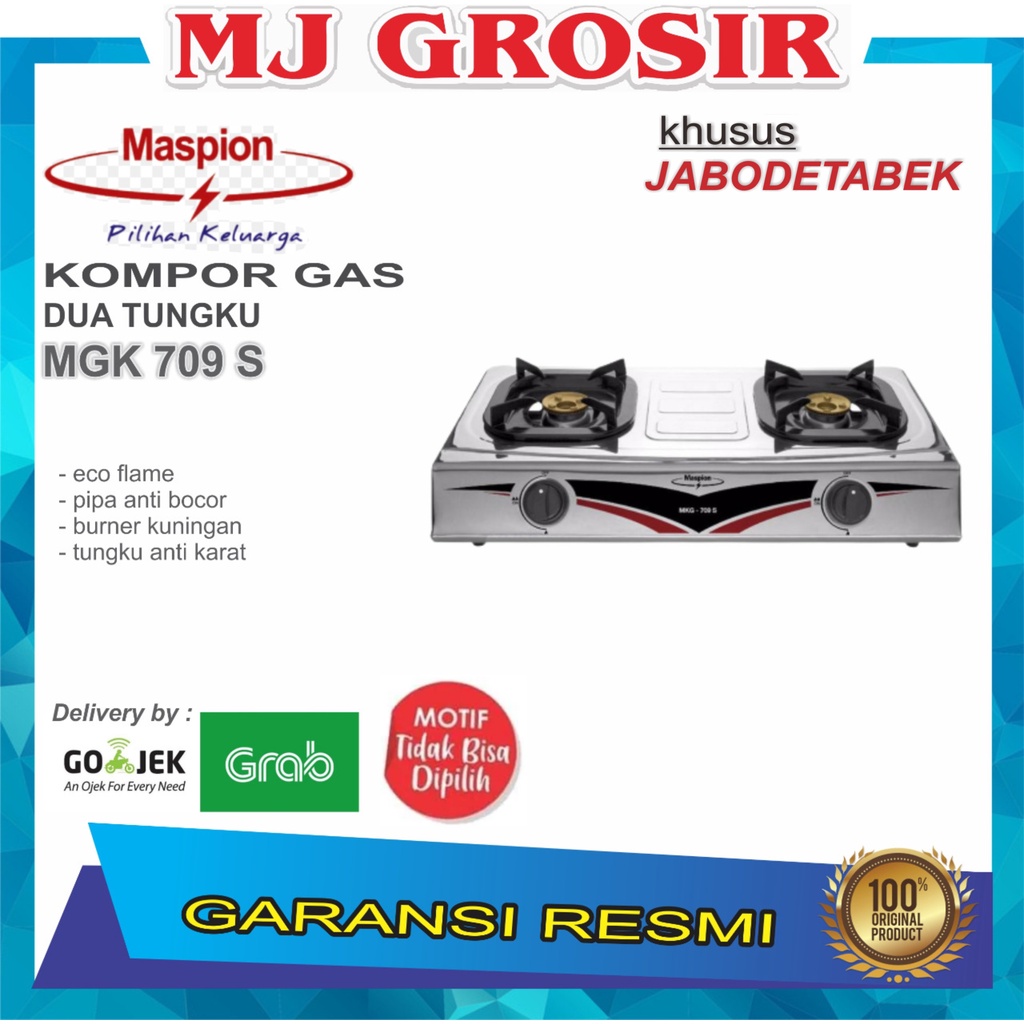 PROMO KOMPOR 2 TUNGKU MURAH MASPION MKG 709 S STAINLESS