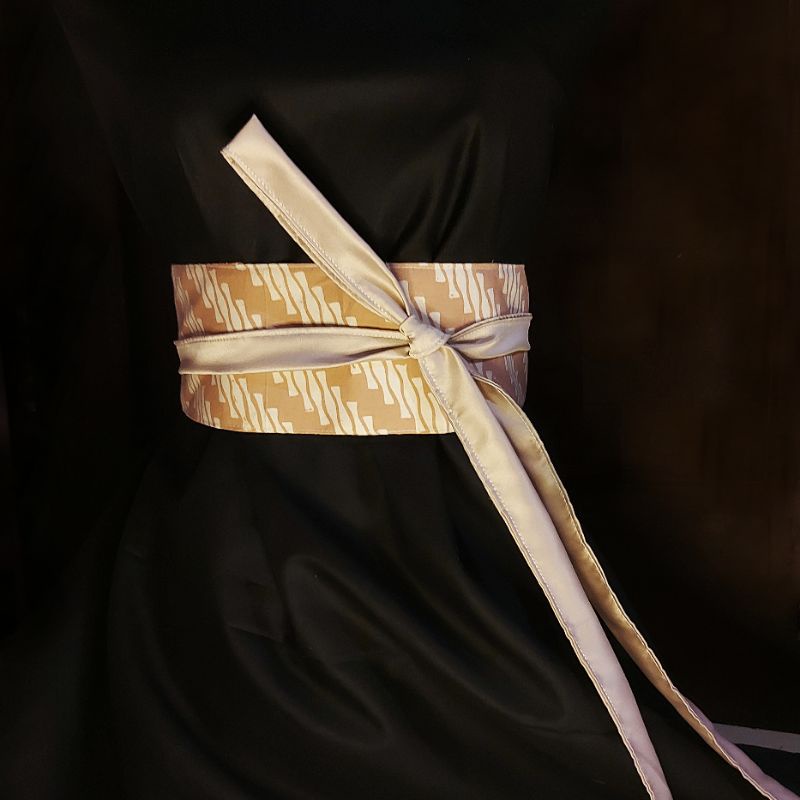 Obi Belt Ikat Batik Halus Lereng Pink Pastel