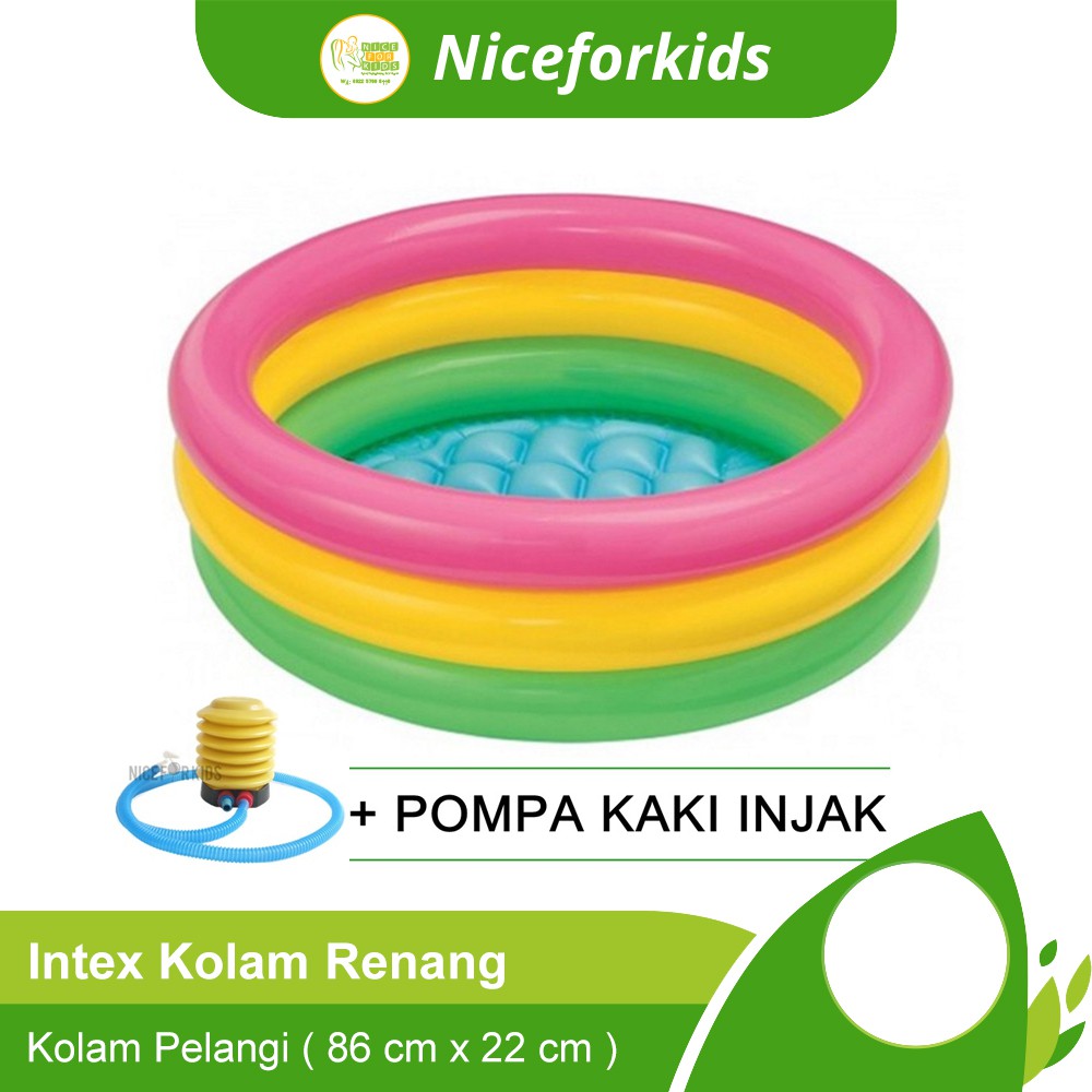 Intex Kolam Renang Pelangi Uk. 86 x 25 cm Kolam Renang Anak Bayi