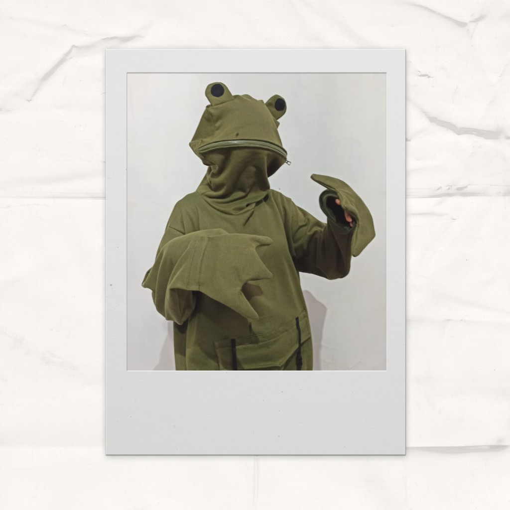 Jaket Hoodie Unik Model Karakter Kodok Katak Lucu