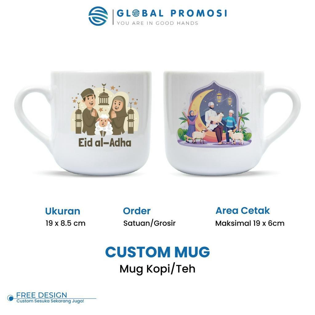 Mug Kopi/Teh Gelas Custom Sablon Cetak Satuan/Grosir Khusus Pengiriman Ekspedisi