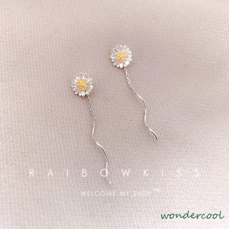 Anting-anting daisy wanita gaya Korea / anting rumbai wanita gaya Korea-Won