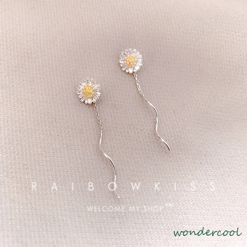 Anting-anting daisy wanita gaya Korea / anting rumbai wanita gaya Korea-Won