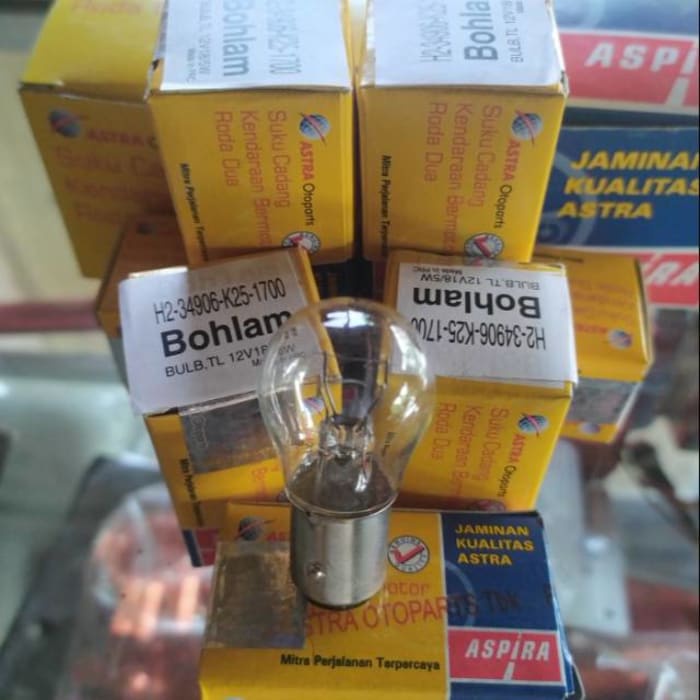 Lampu Bohlam Stop Belakang - 12V-18/5W All Type Motor Asli Aspira H2-34906-K25-1700