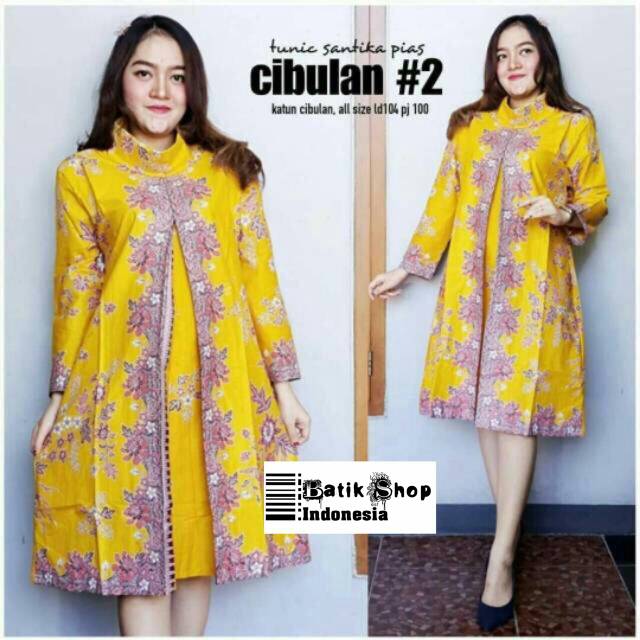 Tunic Cibulan Batik #2 Modern Tunik Kerja Kantoran Solo Muslim Kondangan