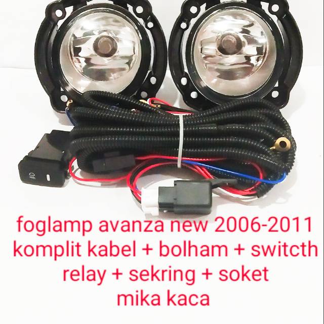 Foglamp avanza vvti komplit  fog lamp bemper kabut avanza new 2006 2007 2008 2009 2010 2011
