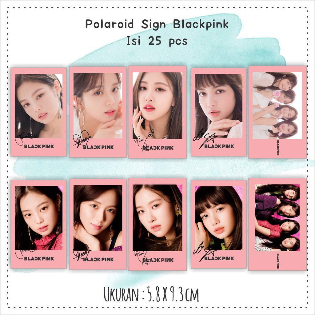 Polaroid Kpop Blackpink Sign Isi 25 Pcs Shopee Indonesia