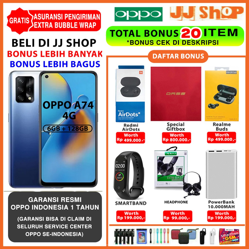 OPPO A74 6/128 GB RAM 6GB ROM 128GB GARANSI RESMI