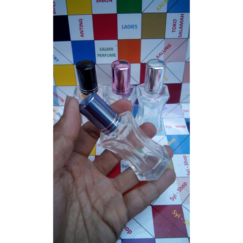 Botol Parfum Spray 23 ml Kaca Segi Enam