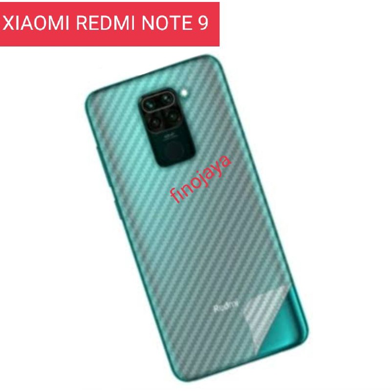 Skin Graskin Carbon Xiaomi Redmi Note 9 Anti jamur belakang transparan