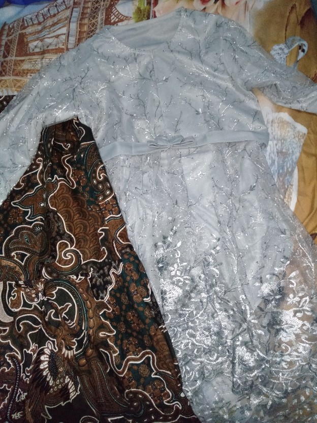 (premium Series &limited Stok) Batik Couple Azura Wou Batik Gamis Tille Brokat Kebaya Modern-bs106