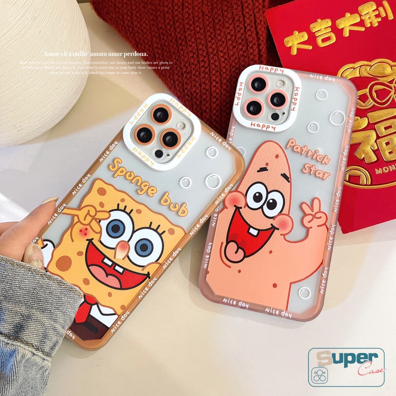 Fashion Kartun SpongeBob Ponsel Case Infinix Note 11 12 10 Pro Infinix Smart 5 6 4 Play Plus Hot 12i 11s NFC 10Lite 8 10 9 12 11 Play Transparan Tpu Lovely Patrick Star Soft Cover