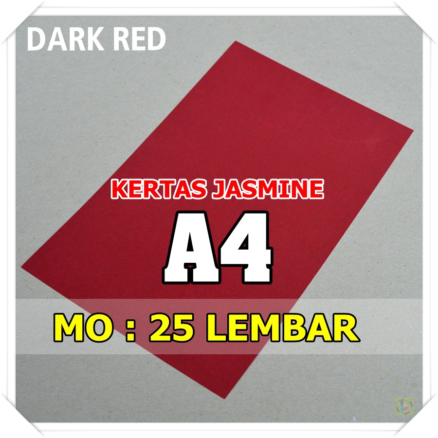 

[GROSIR] Kertas Karton Jasmine / Paper Flower A4 DARK RED MERAH TUA / HATI