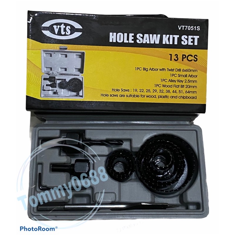 HOLE SAW SET 13 PCS MATA BOR KAYU PIPA ACRILIC TRIPLEK BOR BULAT SET