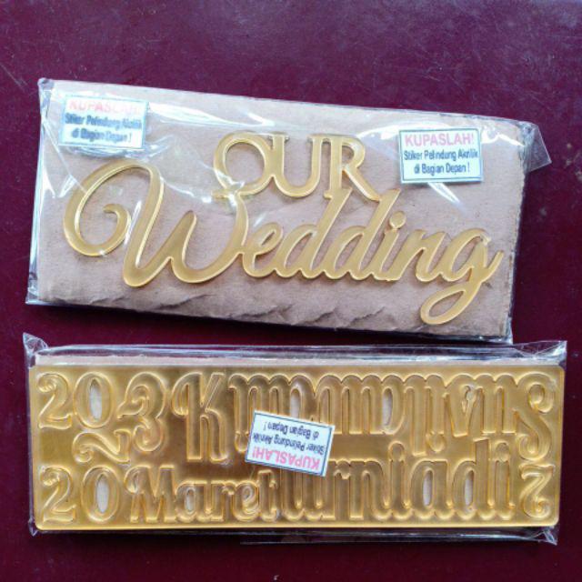 Rs 12 X 5 Cm Our Wedding Kayu Mdf / Chipboard / Triplex  / Dekorasi / Mahar / Seserahan / Scrapbook