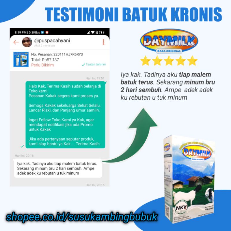 Susu Kambing Etawa DAYMILK Terapi Asma Gerd Asam Lambung Nyeri Sendi