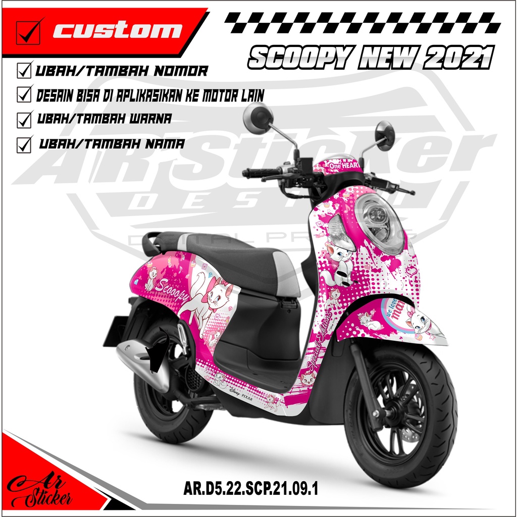 Decal Hologram Chrome Pelangi Scoopy FI Stiker Fullbody Scoopy Tahun 2013-2016, 2017-2020, 2021-2023