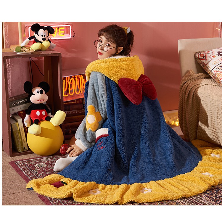 MR-66 snow white winter selimut piyama baju tidur musim dingin bulu tebal halus hangat