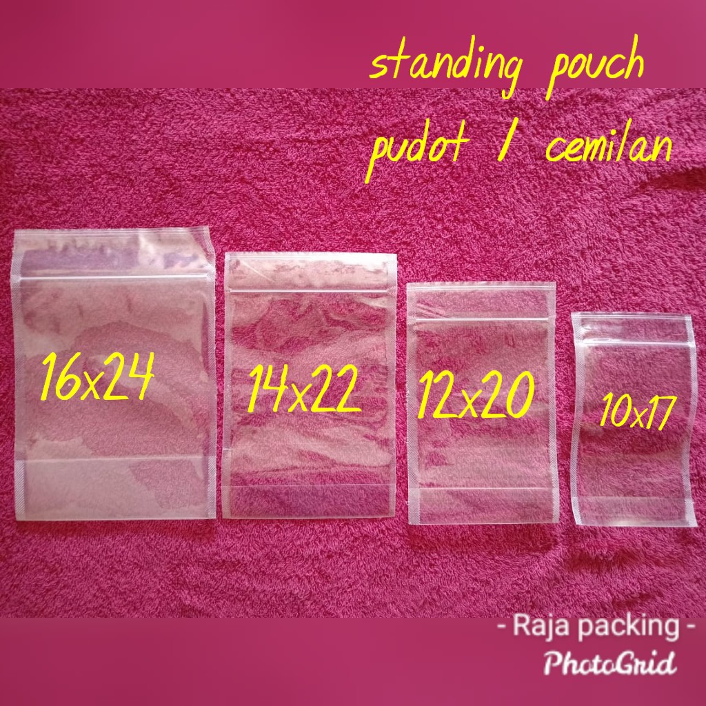 &lt;Ecer&gt; Plastik Standing Pouch Uk 12x20 plastik pudot snack Kantong kemasan Plastik cemilan termurah