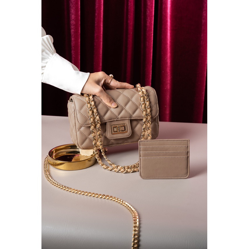 Tas Wanita Boston Classic Mini Beige - Local.ID