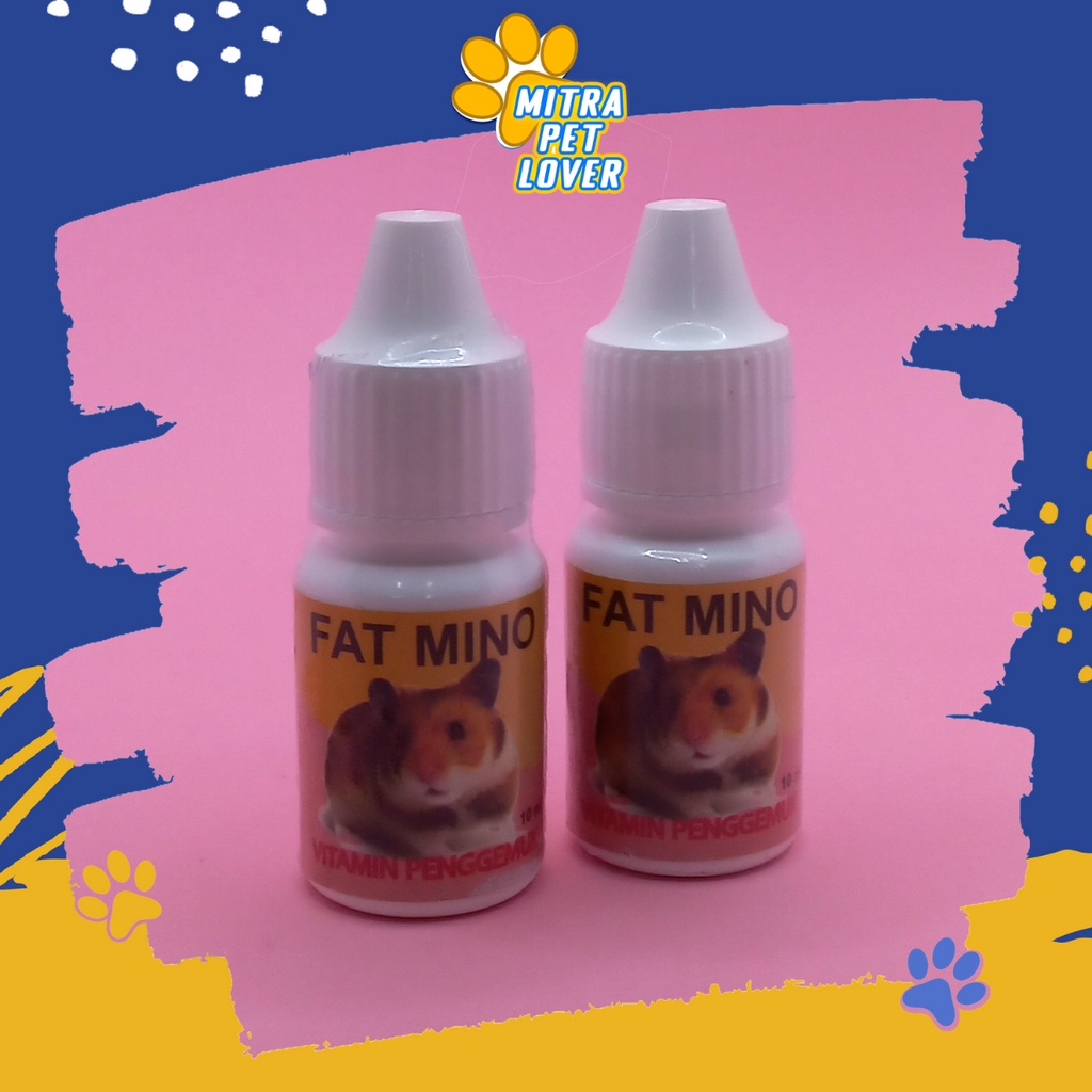 MULTIVITAMIN TETES PENGGEMUK HAMSTER - FATMINO 10 ML - AKTIF SEGAR GEMUK TUMBUH SEHAT HEWAN GENDUT, NAIKAN NAFSU MAKAN METABOLISME IMUN - FAT MINO - MURAH GARANSI KUALITAS ASLI ORIGINAL - PET ANIMAL TAMASINDO OBAT &amp; VITAMIN HEWAN PELIHARAAN MITRAPETLOVER