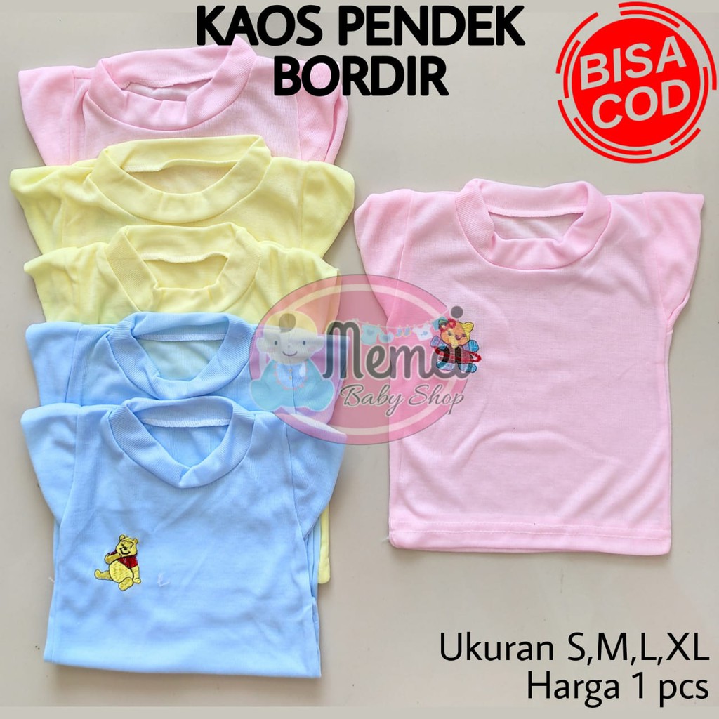 Kaos bayi pendek BORDIR ukuran S / M / L / XL perlengkapan bayi lahir