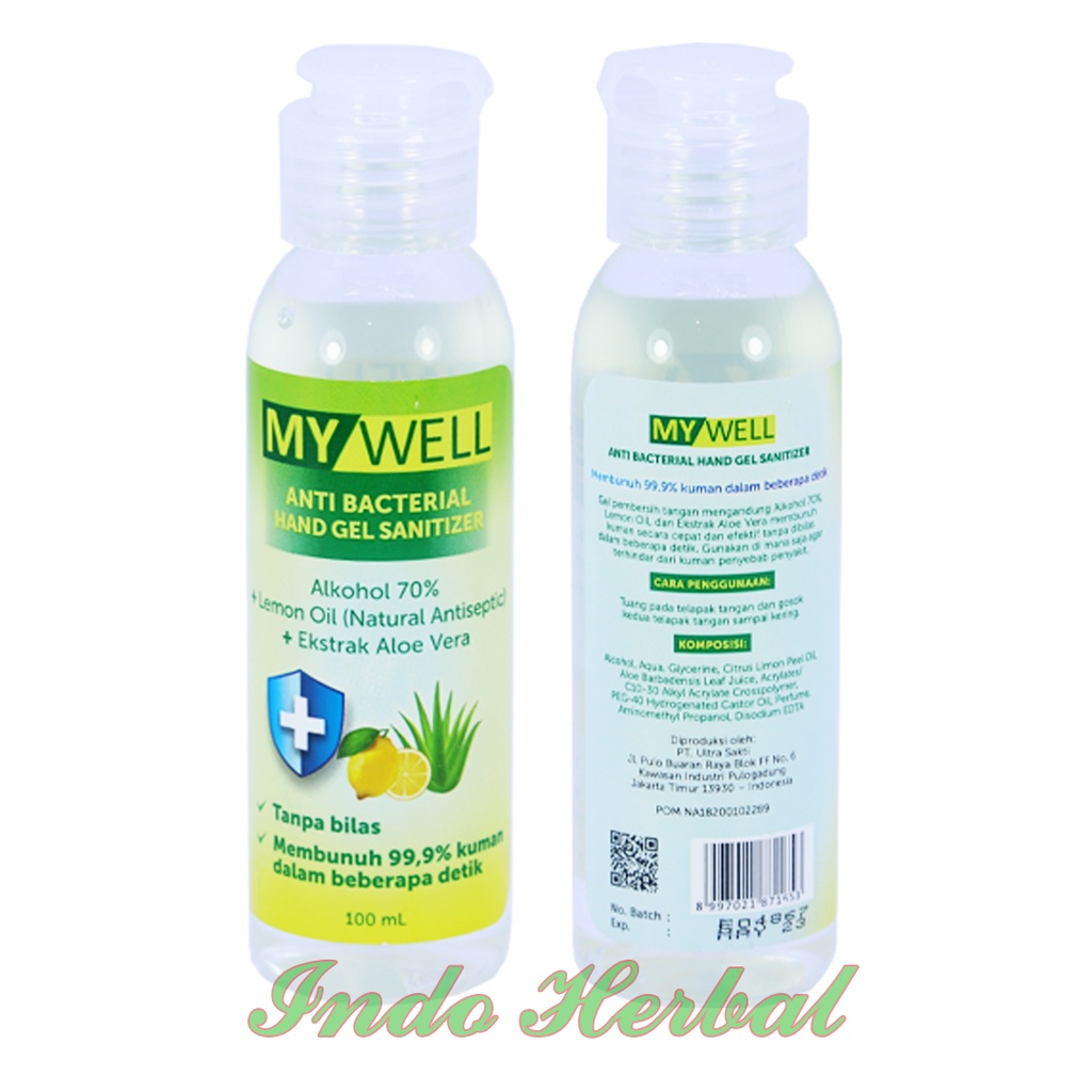 MY WELL Hand Gel Sanitizer 100 ml | Hand Sanitizer Anti Bacteri