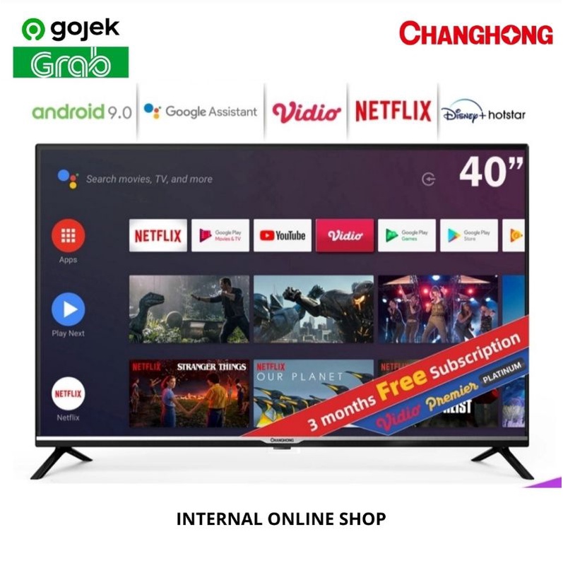 Changhong L40H4 Smart TV 40 Inch Android TV Digital TV Garansi Resmi